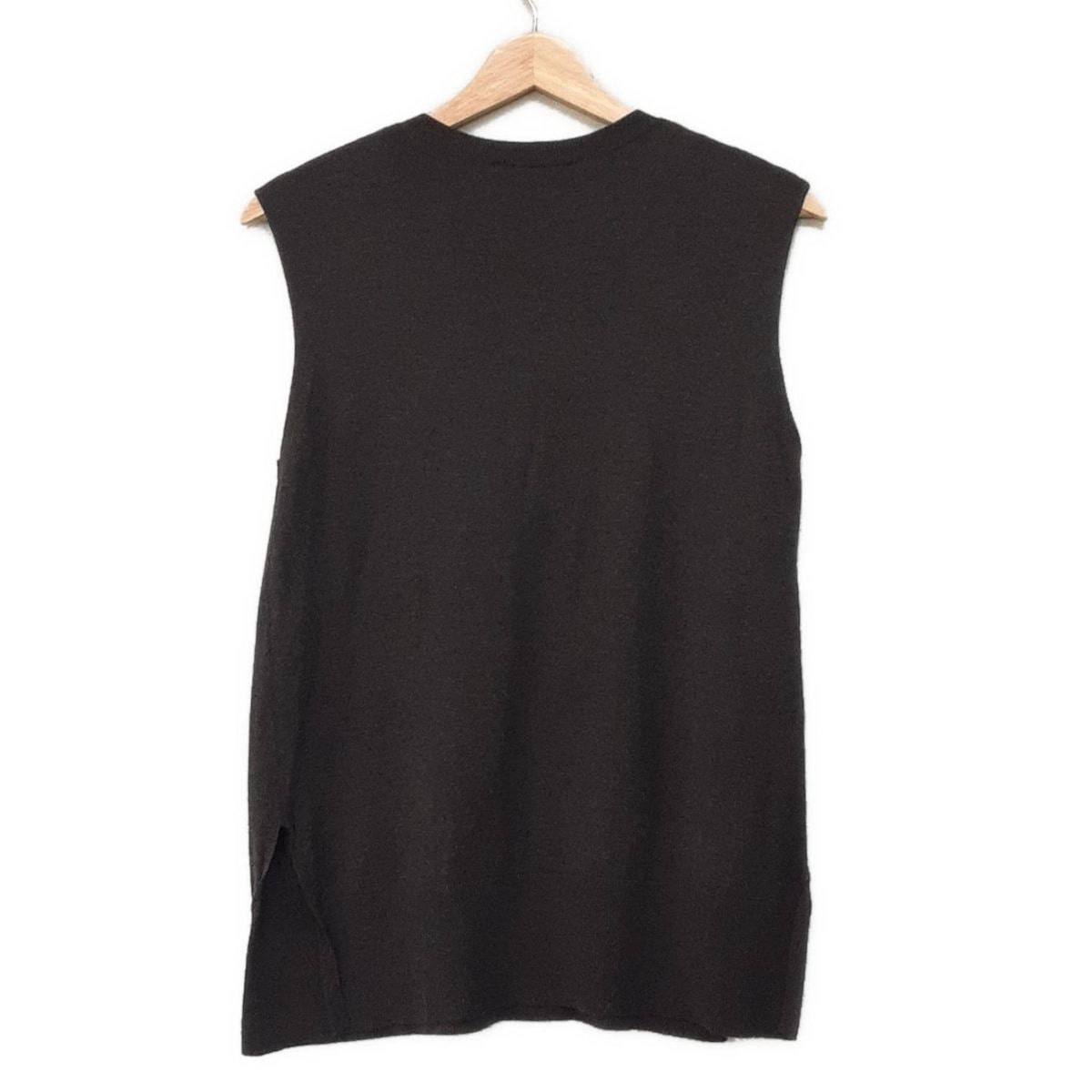 ENFOLD エンフォルド ノースリーブカットソー サイズ38 M レディース - ダークグレー クルーネック ニット シルク混