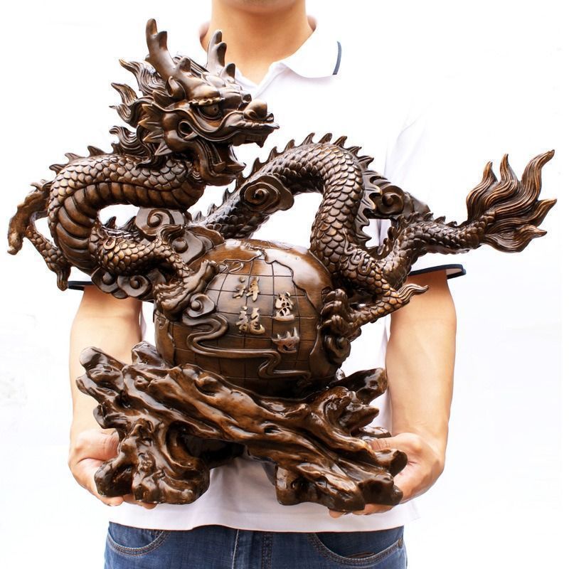 新品未使用ドラゴン 龍 青龍 彫刻 像 木彫り 健康運 仕事運 家庭運 金運 開運 商売盛 厄除け 浄化 風水 成功運 守護 オフィス リビング