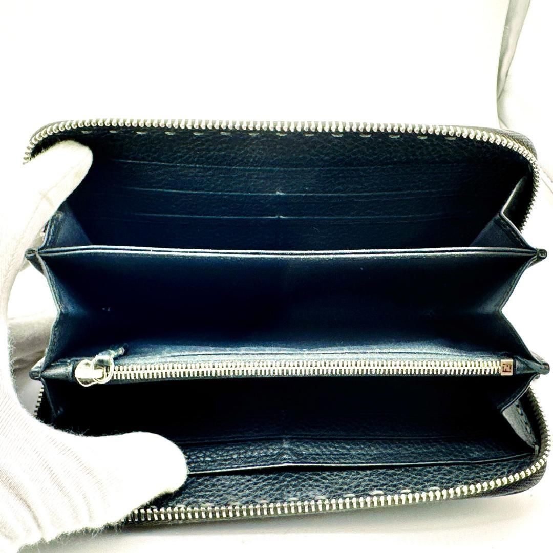 FENDI/フェンディ ラウンドファスナー ズッカ 長財布 ブラック メンズ