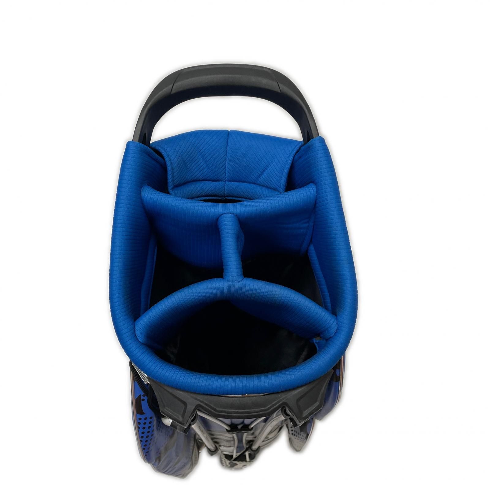  マークアンドロナ MARK LONA キャディバッグ 青 白 銀 スカル ドット 総柄 スタンド式 ユーティリティ ゴルフバッグ キャディバッグ ゴルフ