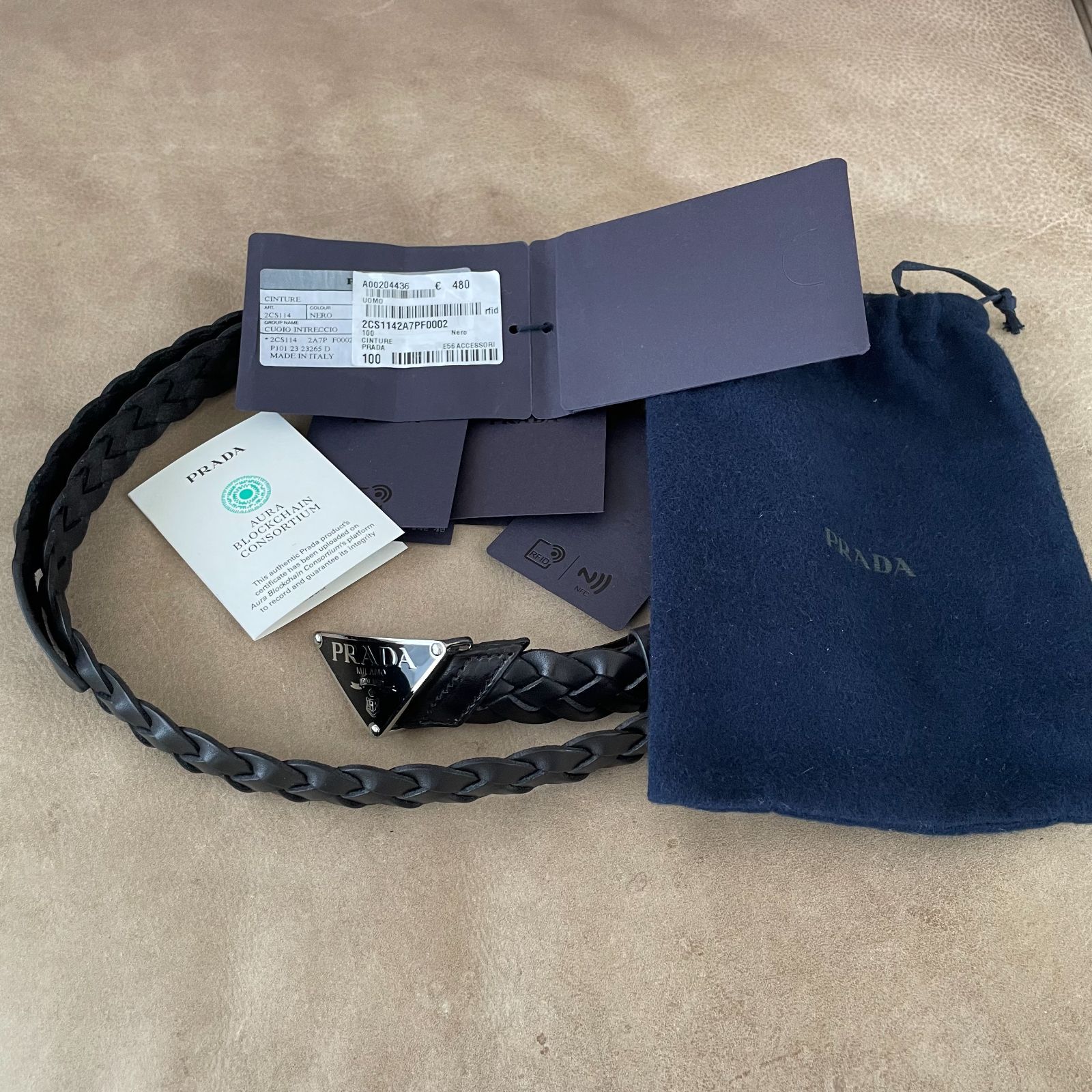 プラダ　トライアングルロゴ　ベルト PRADA】 トライアングル ロゴ ベルト