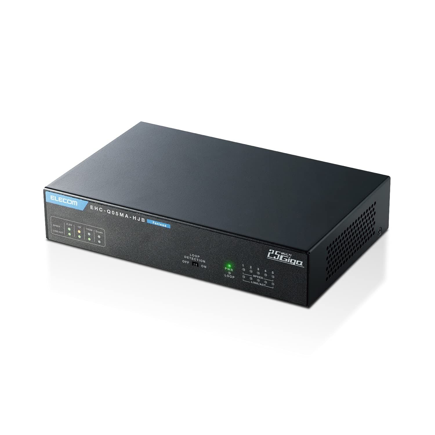 エレコム ELECOM スイッチングハブ 5ポート 2.5ギガ対応 金属筐体 マグネット付き 電源外付けモデル 静音 ファンレス設計 省電力 EU RoHS指令準拠 ブラック 単品