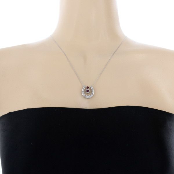GSTV K18WG ネックレス ルビー 0.34ct ダイヤモンド 0.46ct/0.08