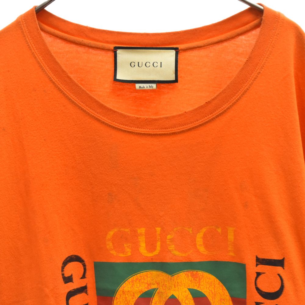 GUCCI (グッチ) GGロゴ プリント ヴィンテージ加工デザイン クルー