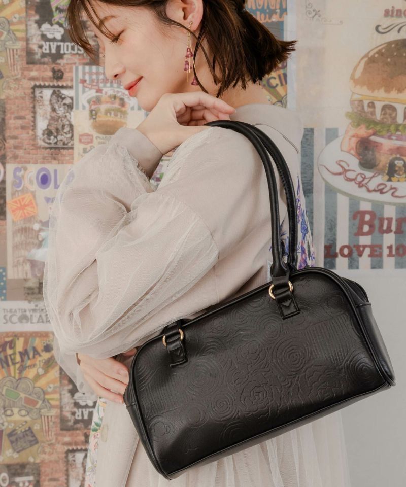 ScoLar（スカラー）型押しスカラーちゃん柄ボストンバッグ　651435