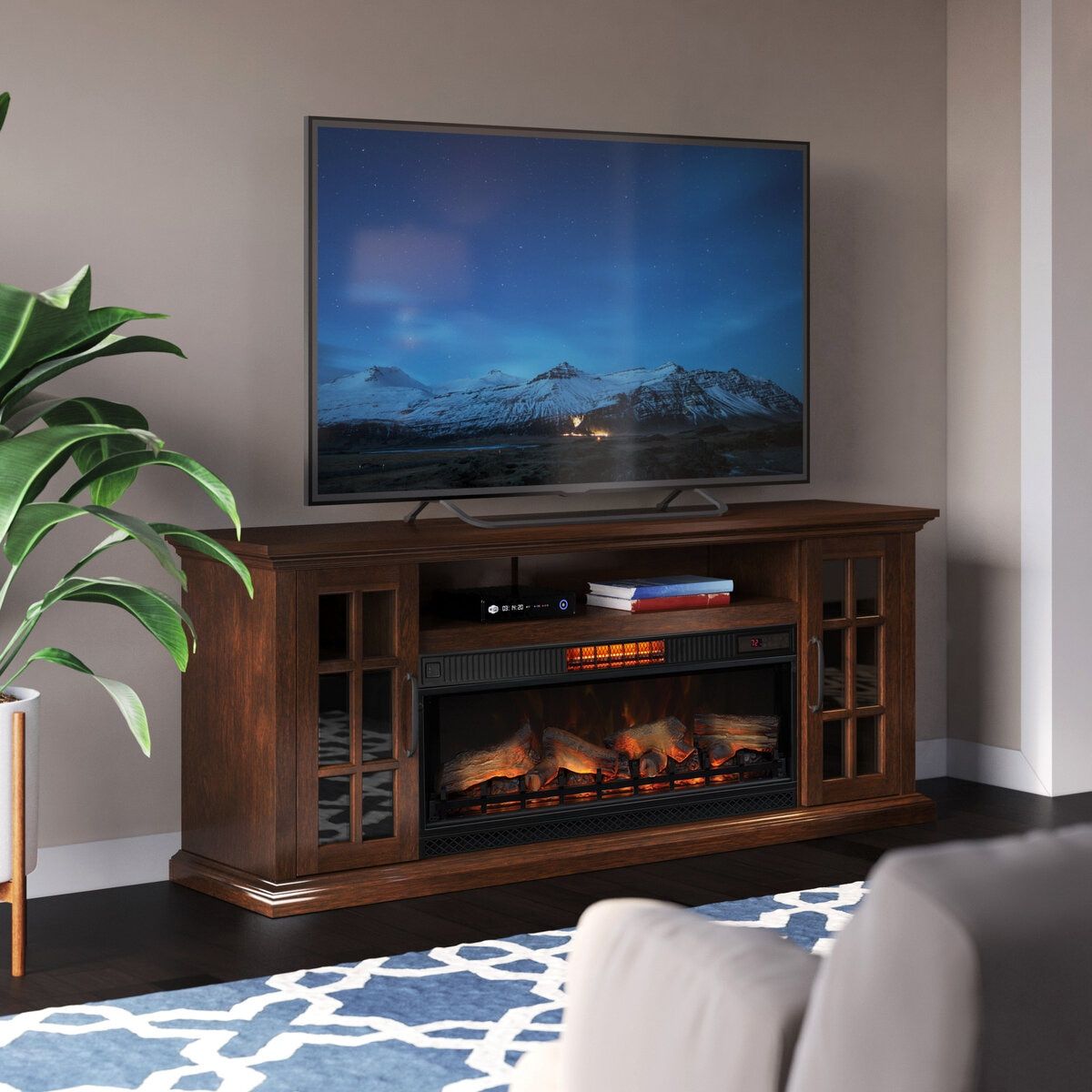 Tresanti 電気暖炉付きテレビ台 送風機能付き ct60167
