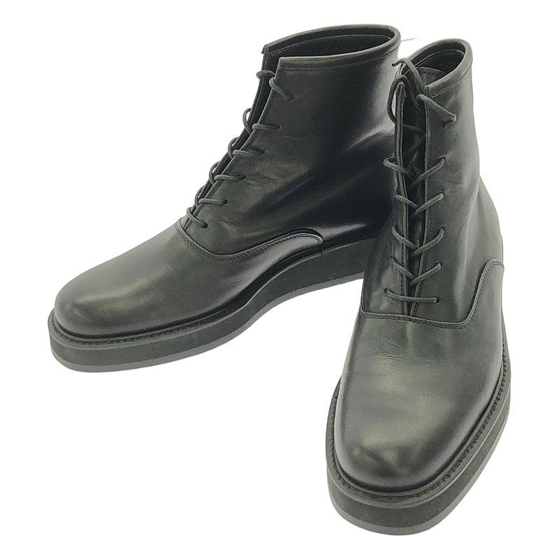 YOHJI YAMAMOTO | ヨウジヤマモト | 2015SS | レザー レースアップ ショートブーツ | 3 | ブラック | レディース