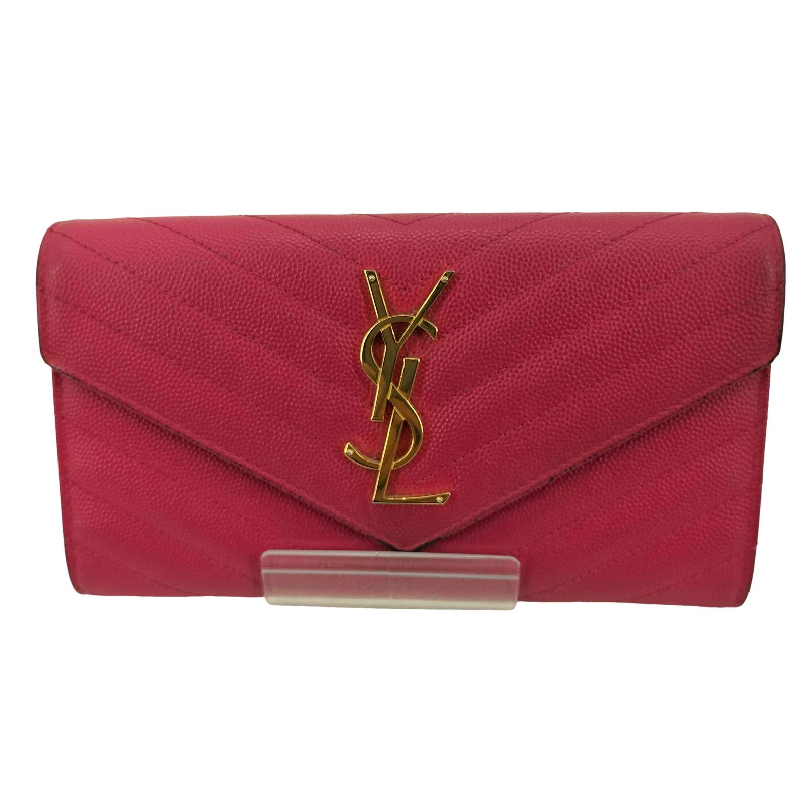 イヴサンローラン Yves Saint Laurent 二つ折りロングレザーウォレット レディース 表記無