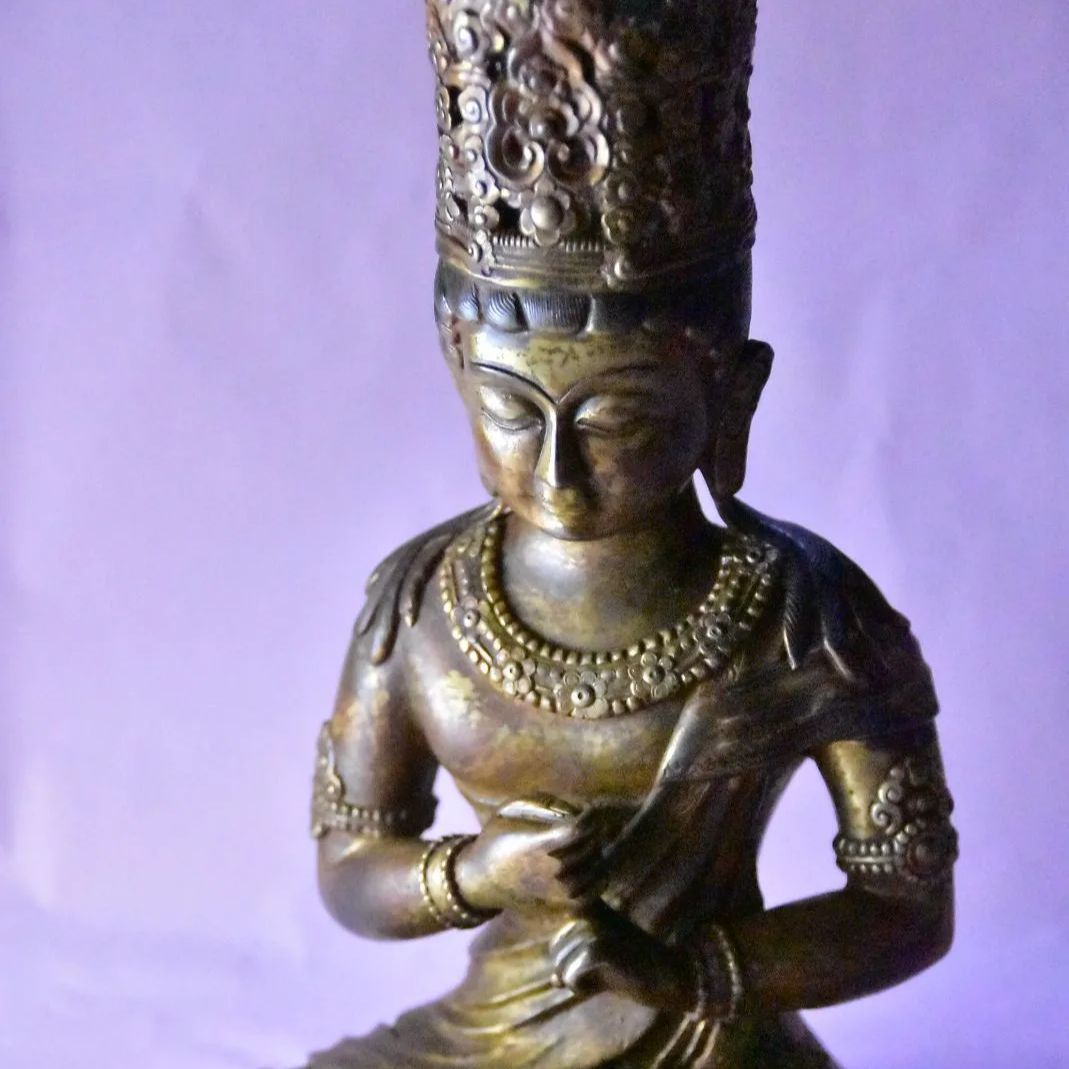 ネパールパタン製 仏像 マハーヴァイローチャナ 大日如来 銅製
