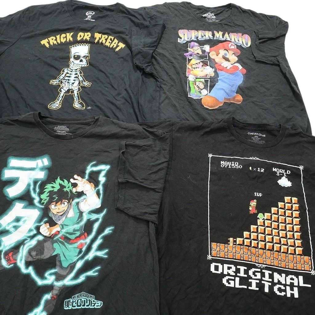 古着卸 キャラクター 半袖Tシャツ 16枚セット メンズ 2XL ポケモン ヒロアカ ドラゴンボール セーラームーン 古着 NC3850 KARIMZIABAT_FR