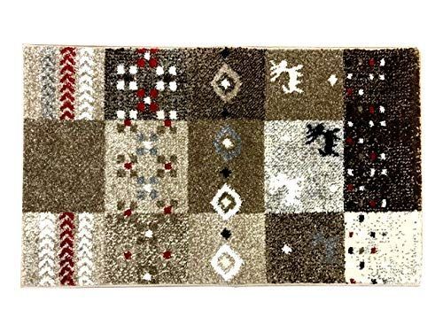 PatternName:約70×120cm イケヒコ・コーポレーション ベージュ 約70×120cm トルコ製 ウィルトン織り 玄関マット ギャベ柄 フォリア