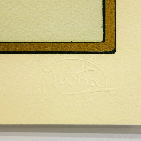 版画 ミュシャ 「羽根（大）」 リトグラフ 額入り 大型絵画 ミュシャ