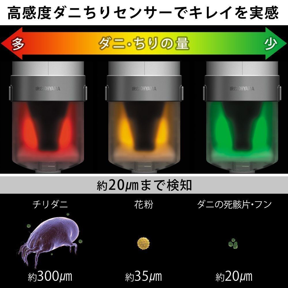 生活家電 アイリスオーヤマ 超吸引 布団クリーナー ダニ・ちりセンサー 