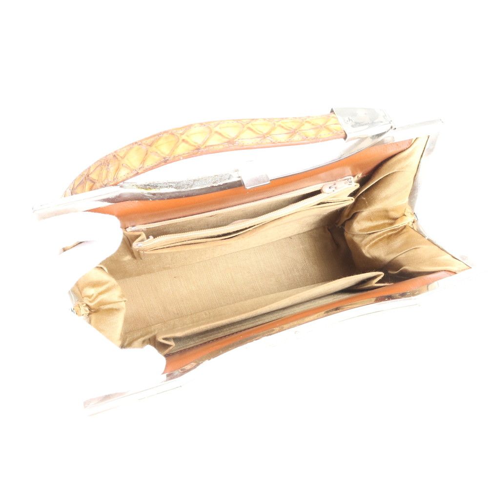 美品 希少 レア センザンコウ 穿山甲 レザー ハンドバッグ トップ