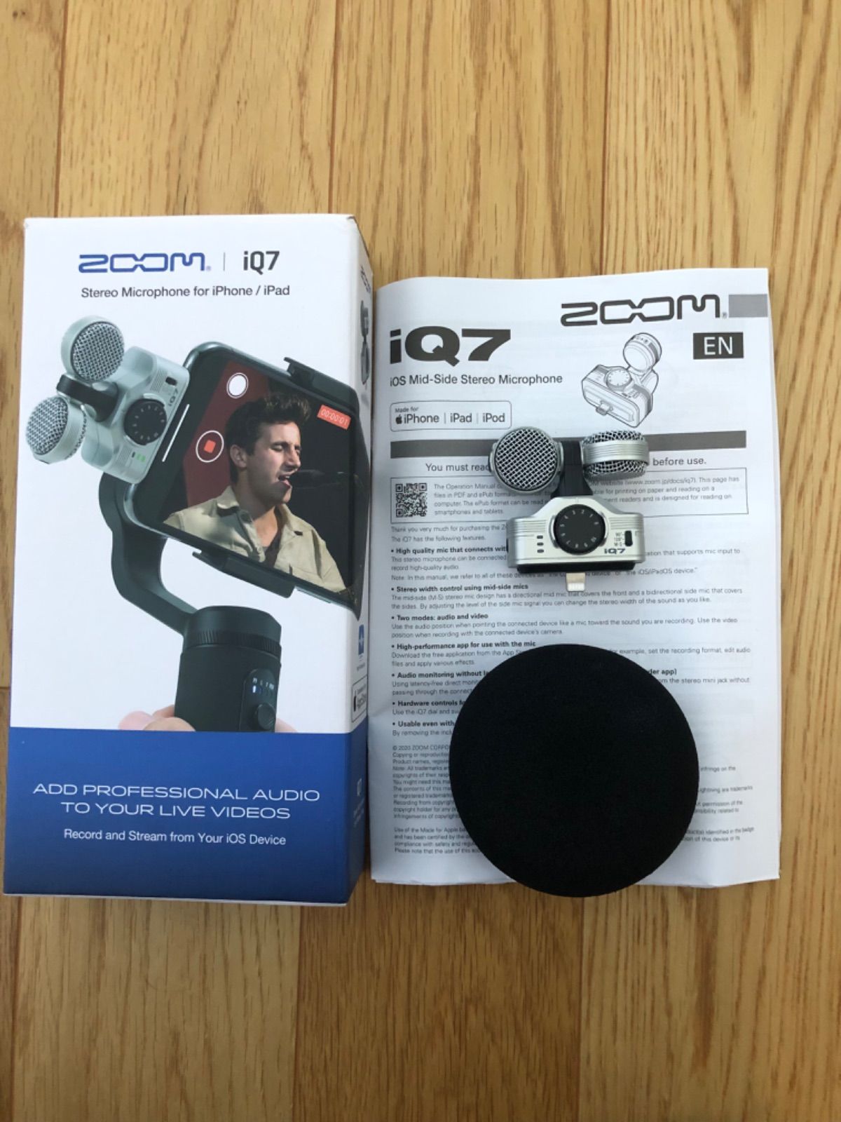 zoom ズーム iQ7 Lightningコネクター用 MSステレオマイク