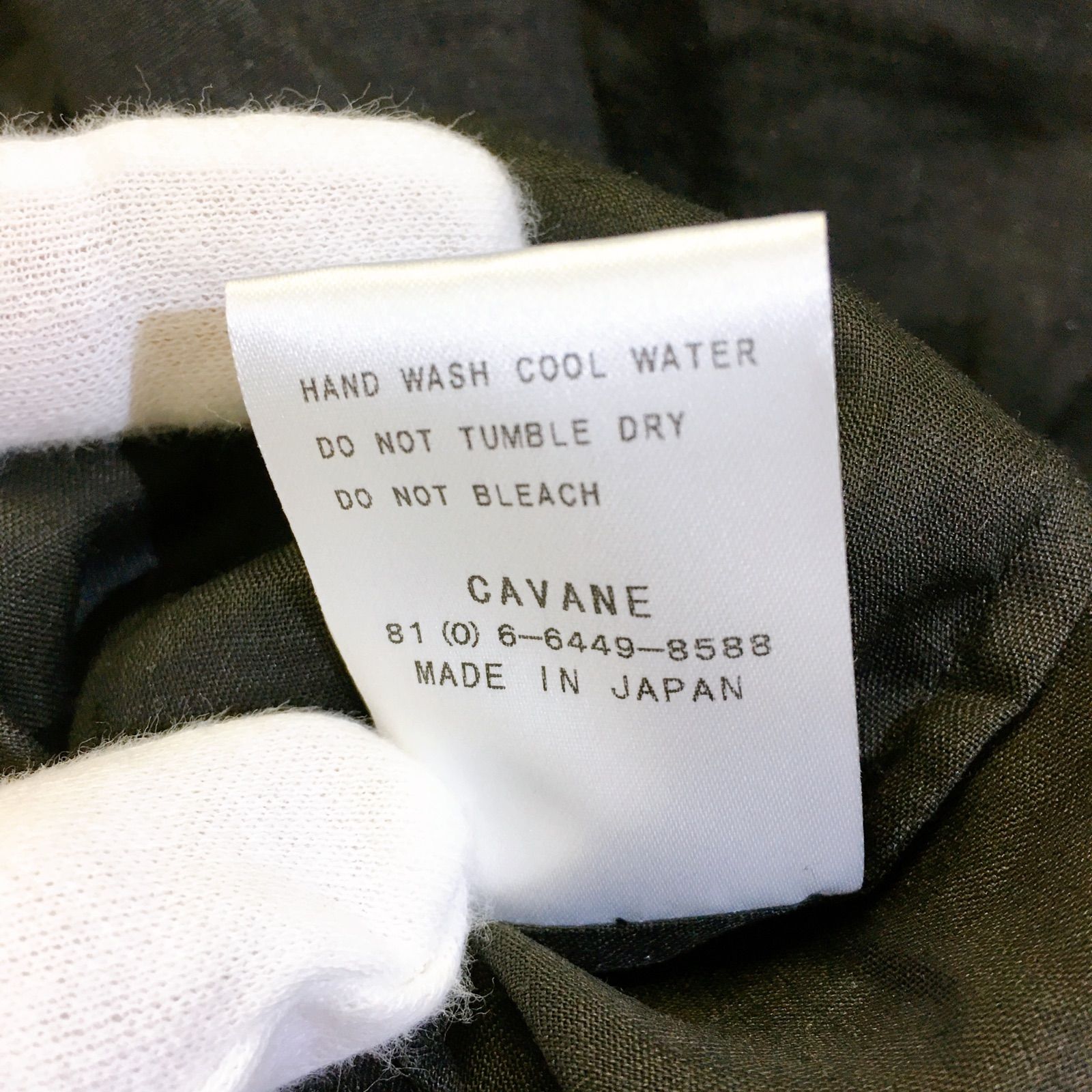【国産正規店】美品 2020SS cavane / キャヴァネ cotton silk Pullover blouse NAVY * コットン シルク プルオーバー ブラウス シャツ Mサイズ