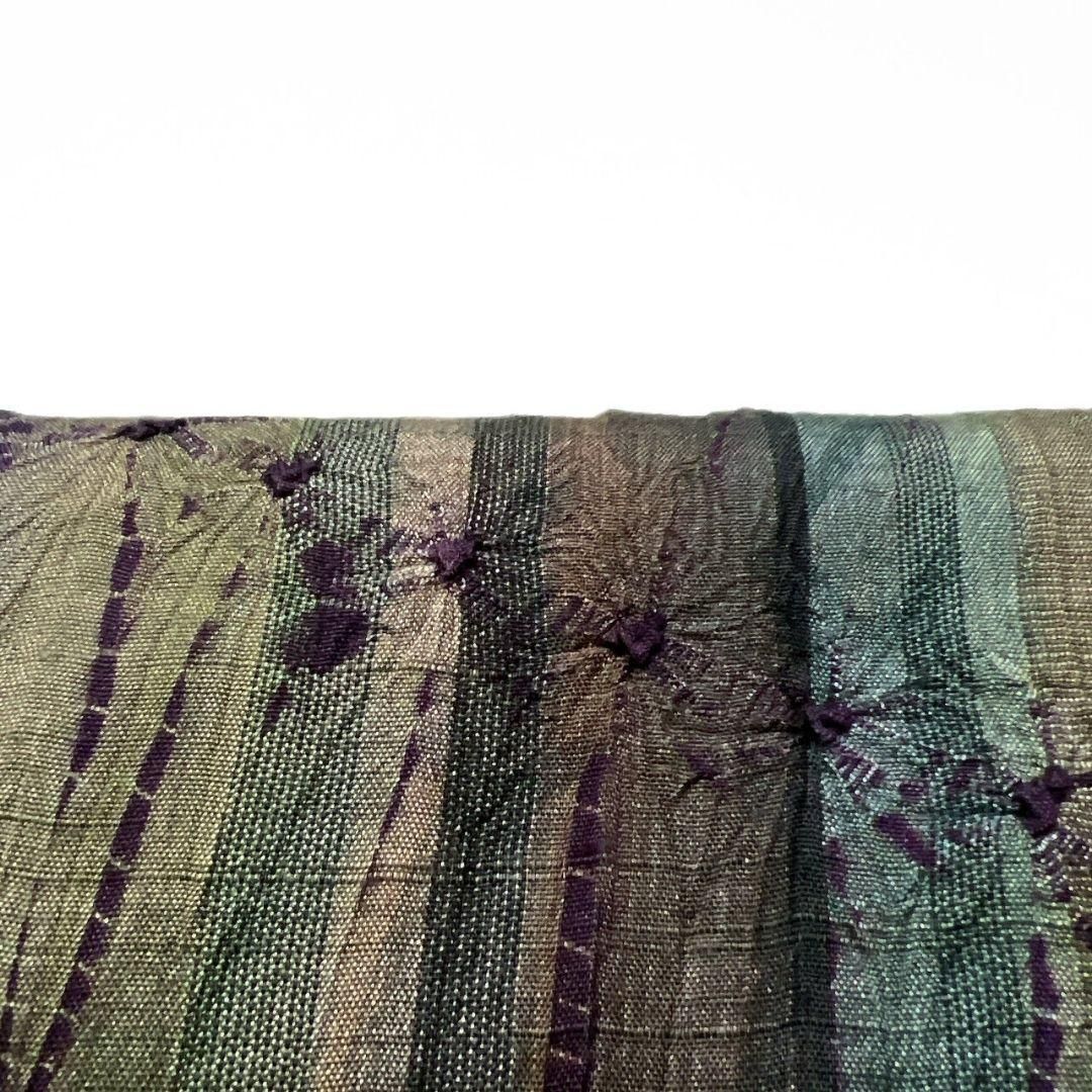 紬絞り縦縞グラデーション小紋着物 014a p