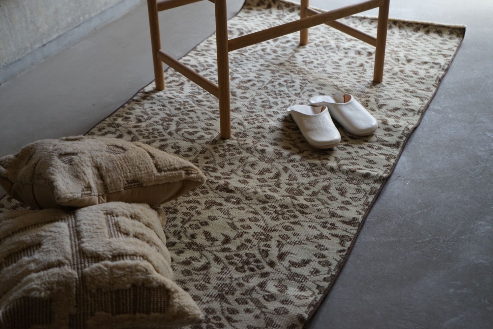 ヴィンテージラグ トルコ イスパルタ ブラウン ランナーラグ 1970年代