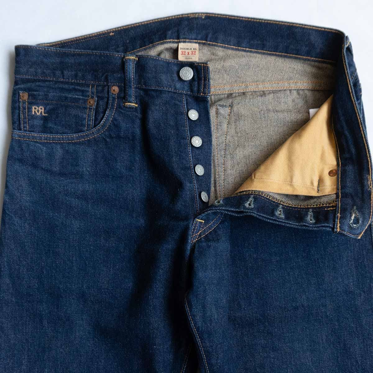 美品】RRL【ONCE WASH LOW STRAIGHT JEANS】32×32 ロー