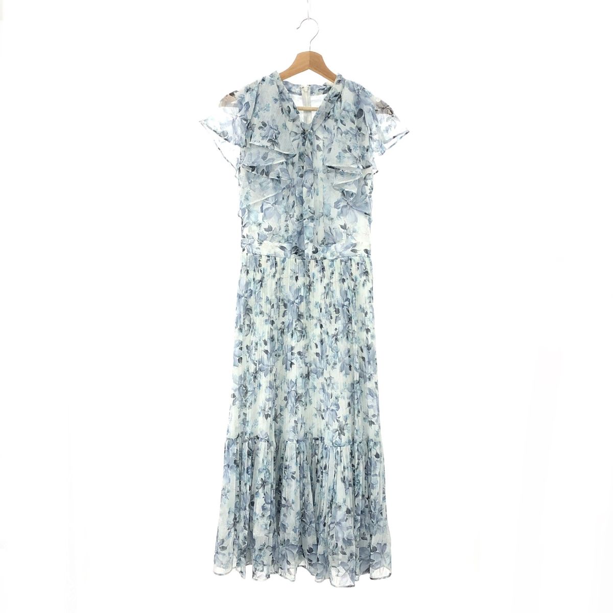 JUSGLITTY ジャスグリッティー 23SS 花柄ボウタイプリーツワンピース