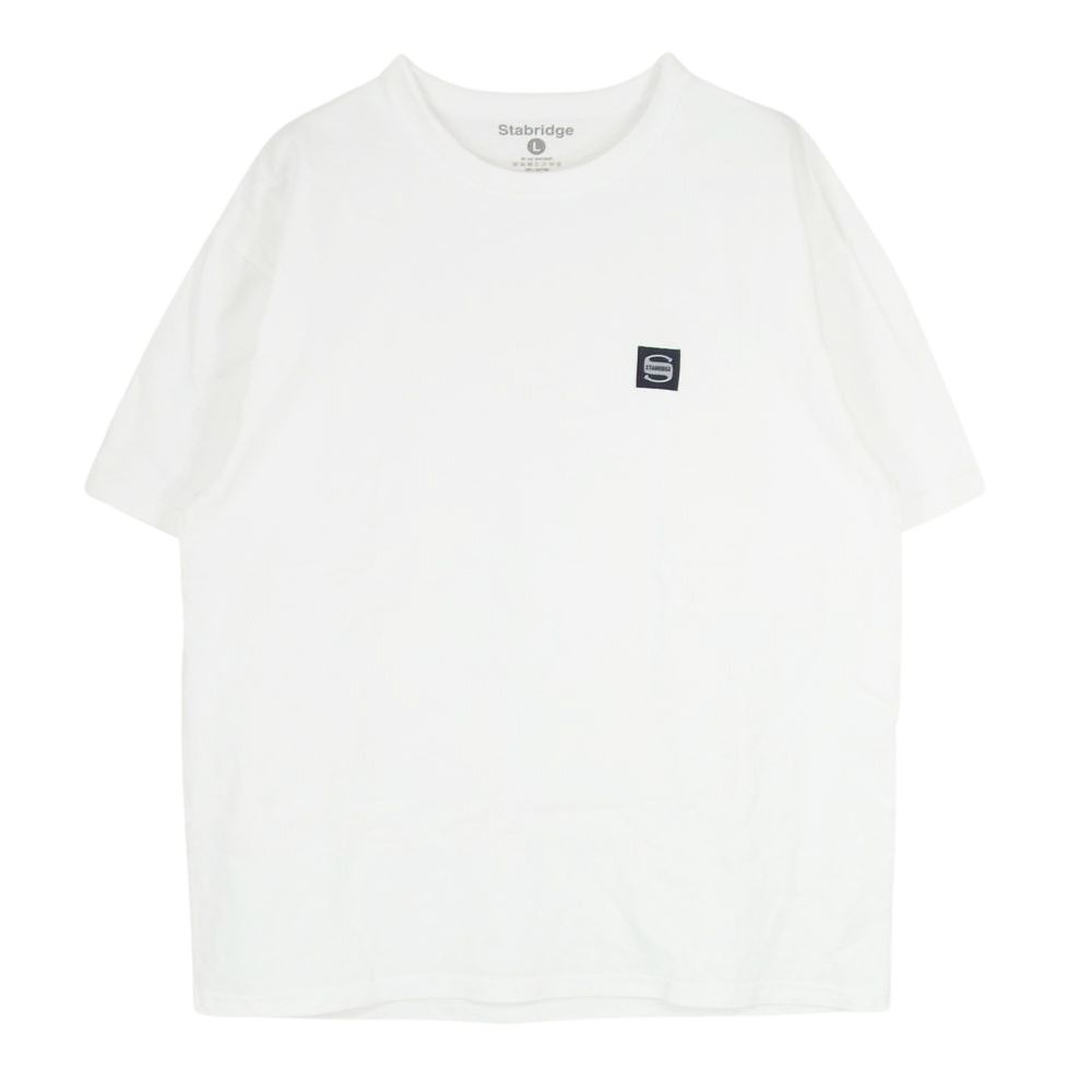 スタブリッジ STABRIDGE the Apartment TOUGH WORKERS SS Tee  ジアパートメント タフ ワーカーズ 半袖 ロゴネーム Tシャツ ホワイト系 L【中古】