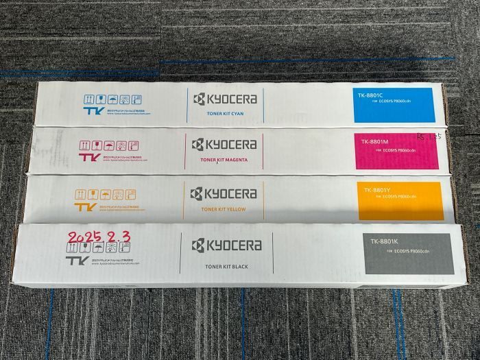 2YXL0013 未開封4色セット純正 KYOCERA 京セラ トナーTK-8801C TK-8801Ｍ TK-8801Y TK-8801K 外箱落書きありTK8801C TK8801Ｍ TK8801Y TK8801K ECOSYS P8060cdn対応