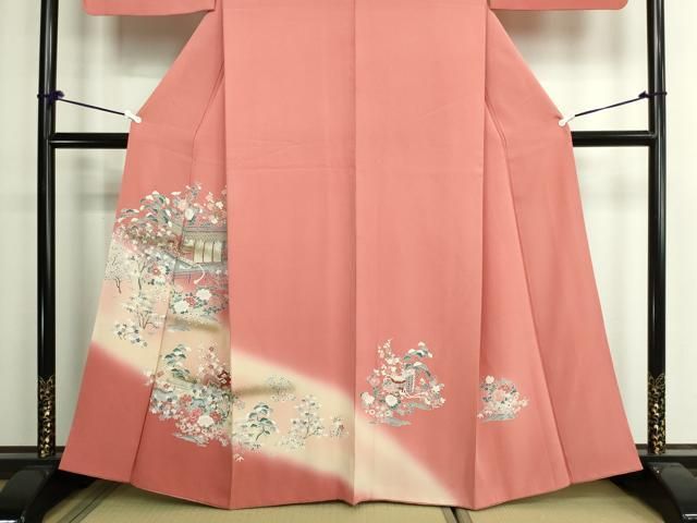 平和屋着物□訪問着 風景草花文 暈し染め 金彩 正絹 逸品 DAAW9570sf