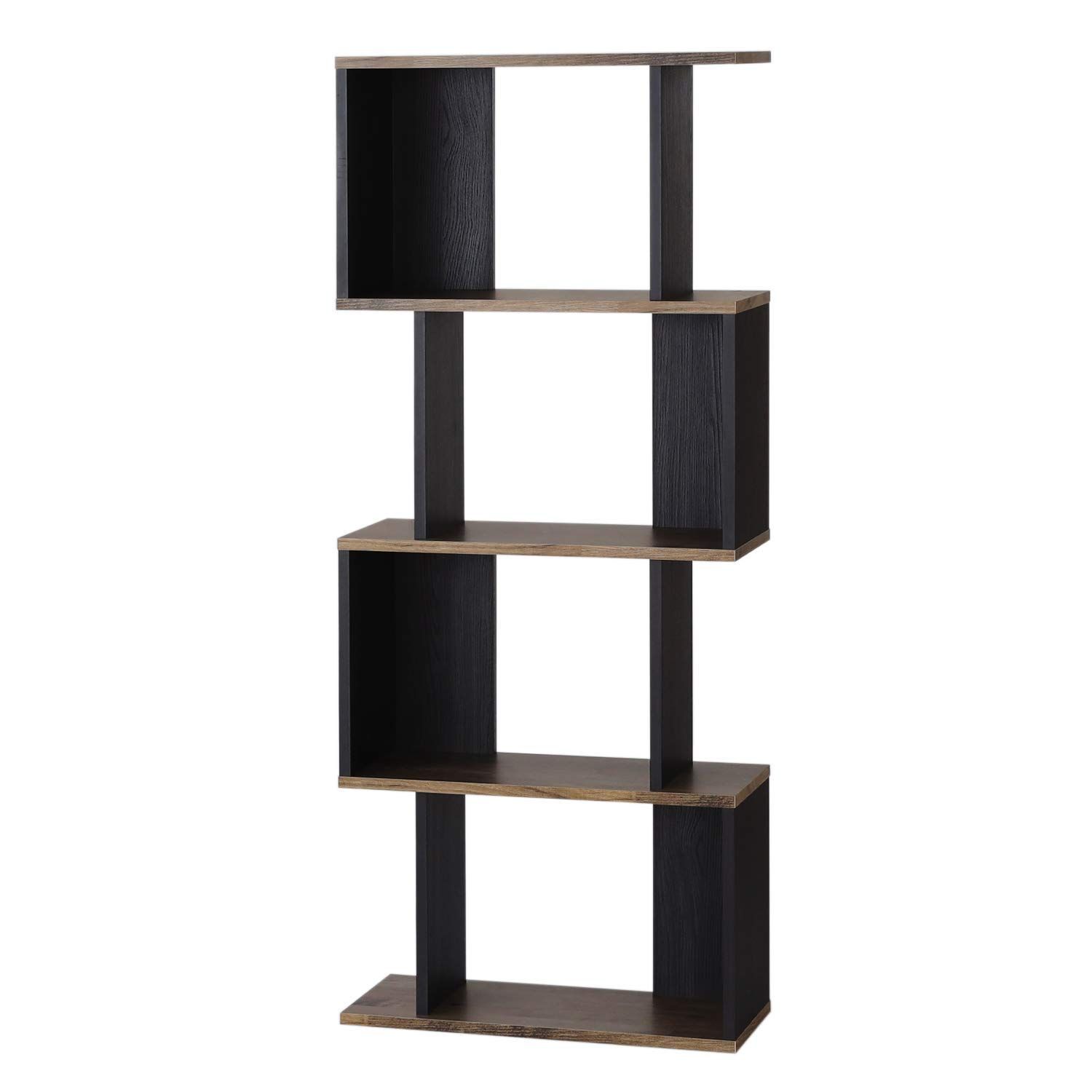 数量 奥行23.4cm 高さ142.4 幅59.6 COB-1460VK 黒木目 ブラウン 背面化粧済 本棚 コビナス パーテーション 横置きできる ジグザグラック 白井産業