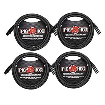 Pig Hog XLR 15フィート ツアーグレード マイクケーブル 4本パック