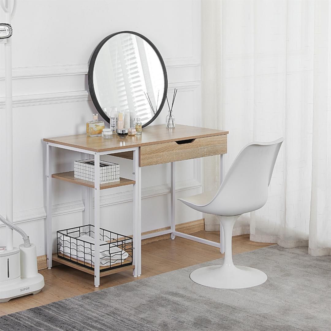 人気商品】【ナチュラル】パソコンデスク 一体分割両用 引き出し付き