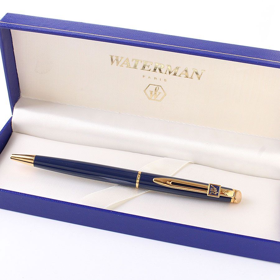 M28276 美品 WATERMAN ウォーターマン ボールペン ケース付き ネイビー