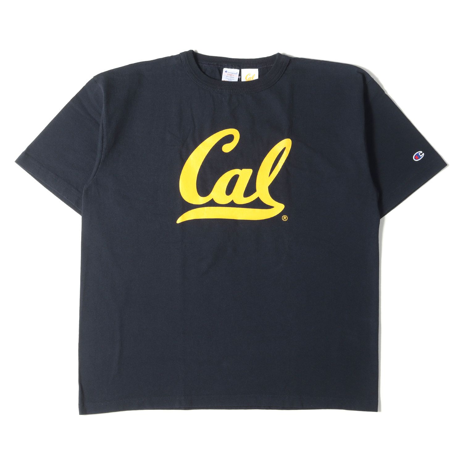 Champion チャンピオン Tシャツ サイズ:XL CAL カレッジ ロゴ ヘビーウェイト バインダーネック 半袖Tシャツ カリフォルニア大学バークレー校 Berkeley University of California USA ネイビー【メンズ】