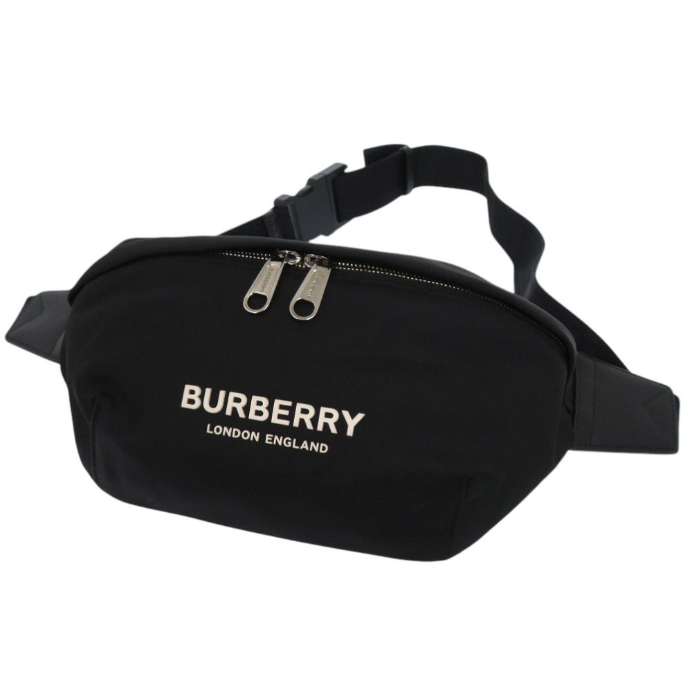 バーバリー ボディバッグ ロゴ 8049095 ウエストバッグ ナイロン ブラック 1186 BURBERRY