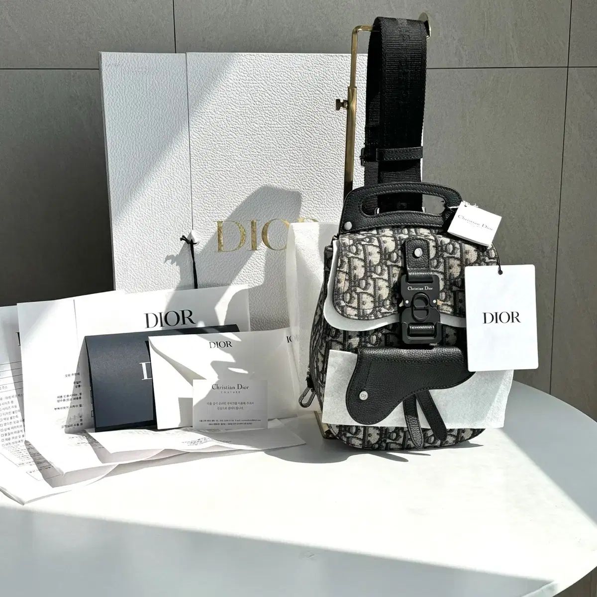 OS 付属品完備 ほぼ Dior ディオール オブリーク ギャロップ スリングバッグ