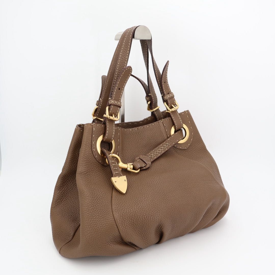 フェンディ Fendi セレリア 8BR595 ショルダーバッグ レザー ブラウン 