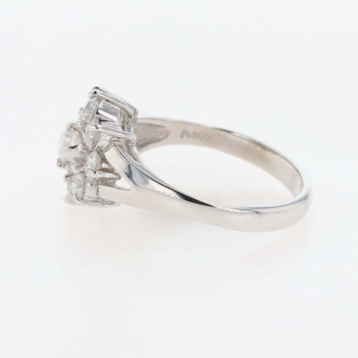 フラワーモチーフ デザインネックレス プラチナ 指輪 花 メレダイヤ リング 12号 Pt900 ダイヤモンド レディース SIROKUMA-CORPORATION_COM