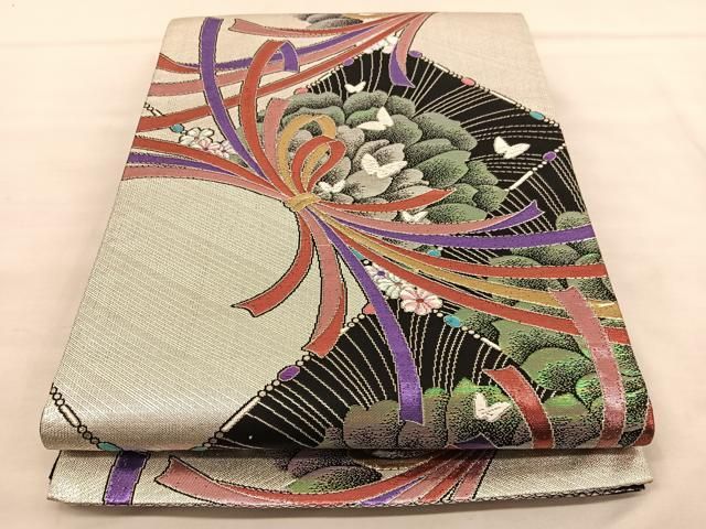 平和屋着物○上質な色無地 更紗花地紋 紫紺色 正絹 逸品 未