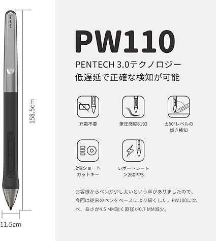 HUION ペンタブ ペンタブレット Inspiroy 2 8.7 x 5.4インチ 全面アップグレードのペンPW110 最大24個のショートカットキーを設定可能  ホイールボタンも１個あり 作業効率が大幅に向上 Android Window - メルカリ