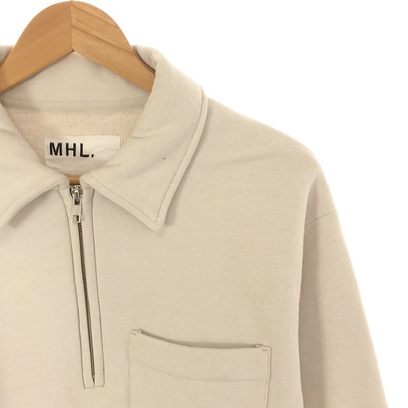 MHL.マーガレットハウエル フード付きスウェットパーカー ハーフジップ