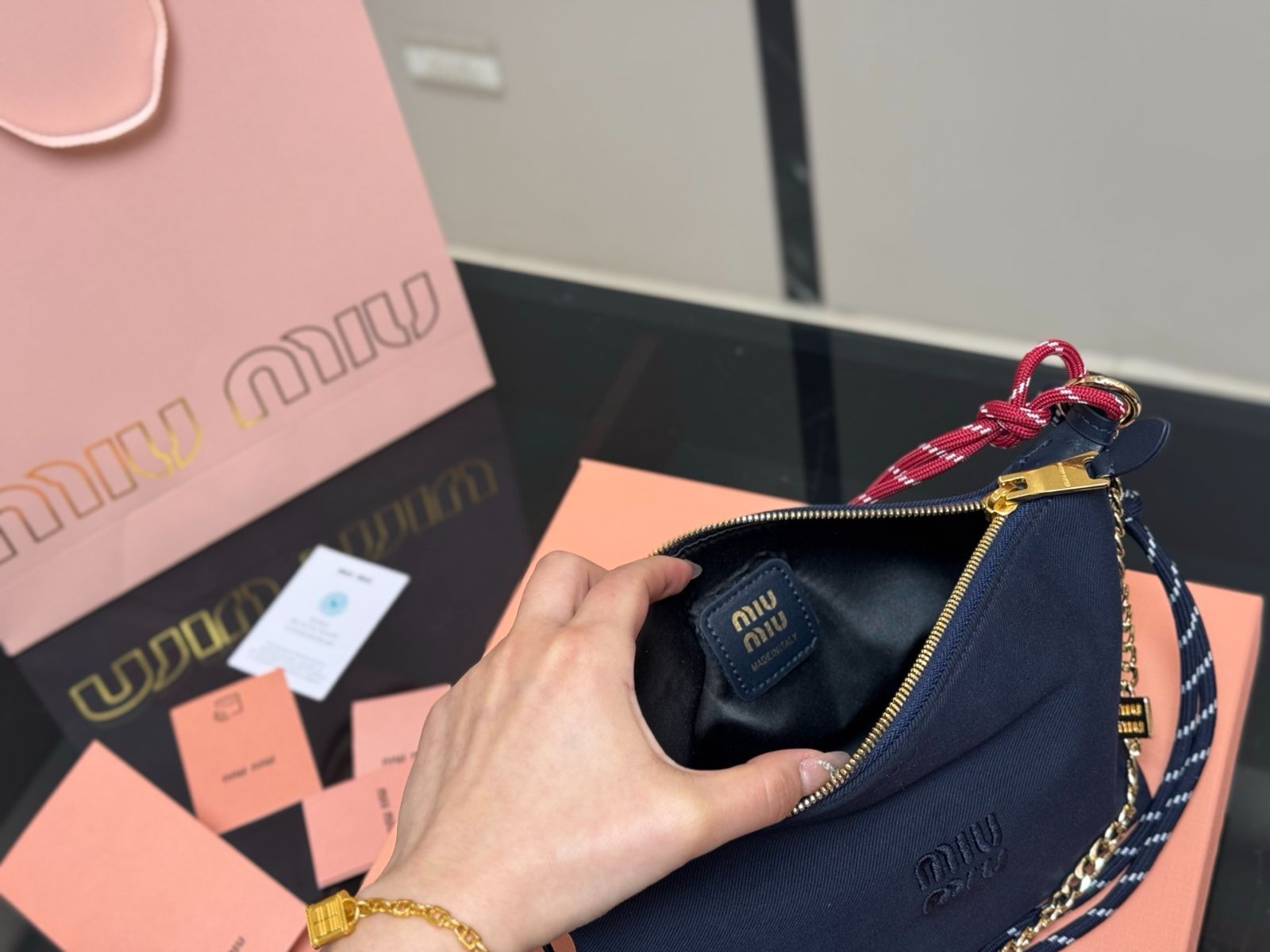 今日特価】MiuMiu ミュウミュウ キャンバス ランチボックス