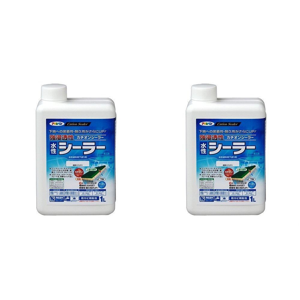 アサヒペン 強浸透性水性シーラー１Ｌクリヤ 2缶セット - 塗装用品