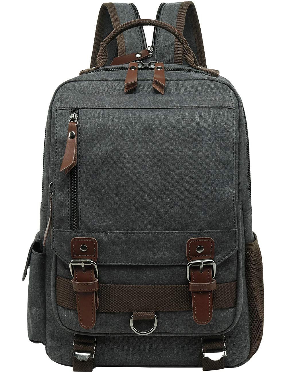 Color:ブラック [Mygreen] ボディバッグ リュック 2WAY メンズ A4サイズ対応 帆布 (ブラック)