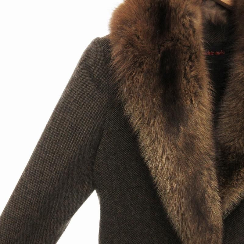 ヨシエイナバ yoshie inaba フィッシャーファー カシミヤ100% コート  