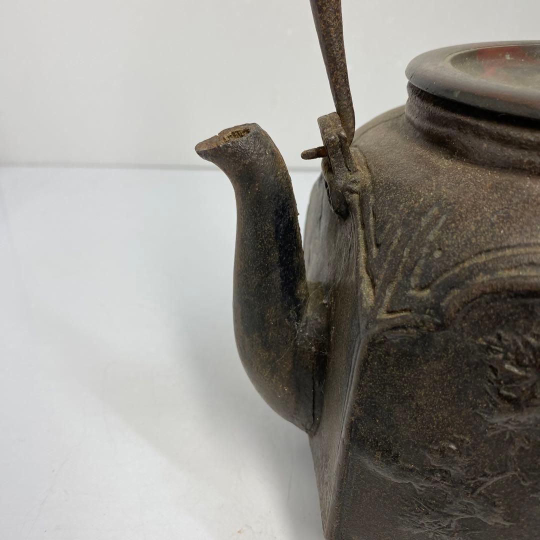 龍文堂 上手 六角鉄瓶 トコエサ 3195g 東な6-0427 2F