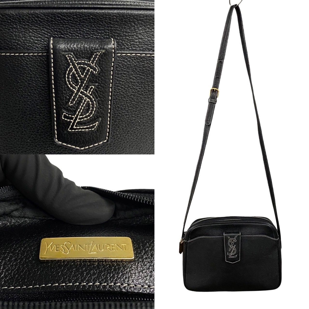 ほぼ未使用 希少品 YVES SAINT LAURENT イヴサンローラン YSL ロゴ 