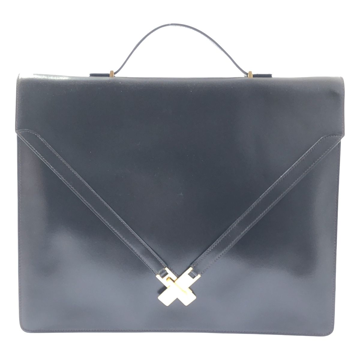 HERMES | エルメス | KELLY CROSS ケリークロス ボックスカーフレザー ブリーフケース 〇M刻印 | ダークブラウン | レディース