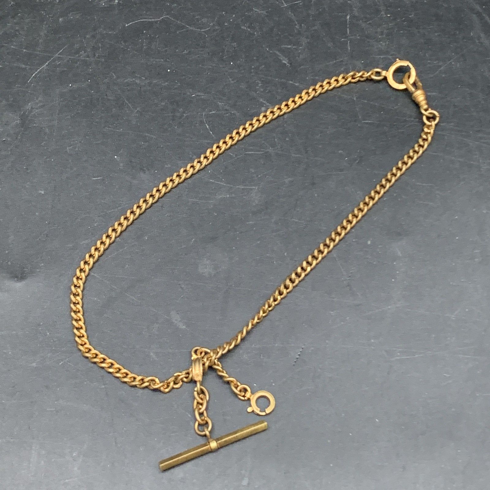 L356 昭和レトロ アンティーク 懐中時計 チェーン ゴールド 鎖 鉄道 ヴィンテージ