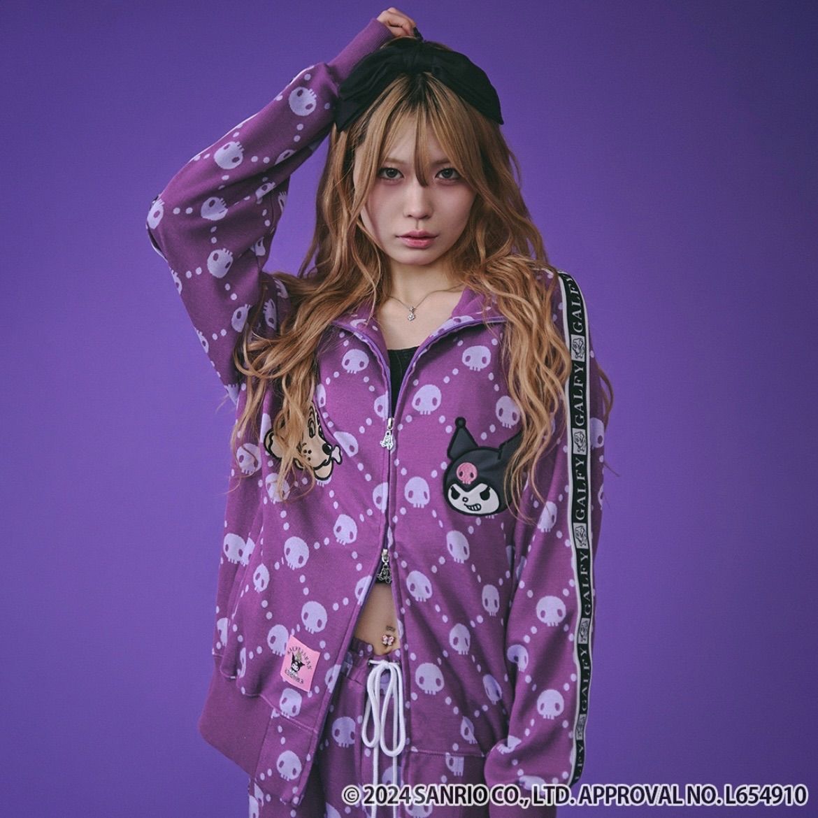 新作【クロミ×ガルフィーGALFY】ドクロだらけセットアップ 2点