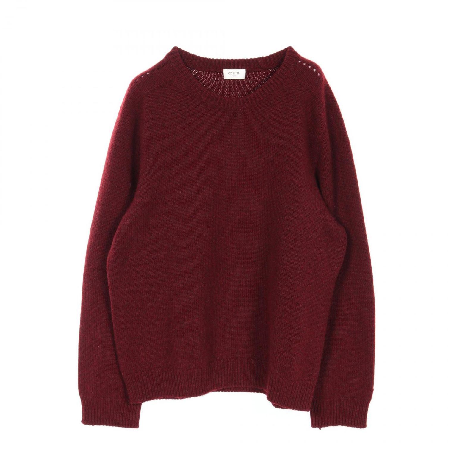 セリーヌ CELINE ニット A082384D ボルドー カシミヤ ニット メンズ Used B