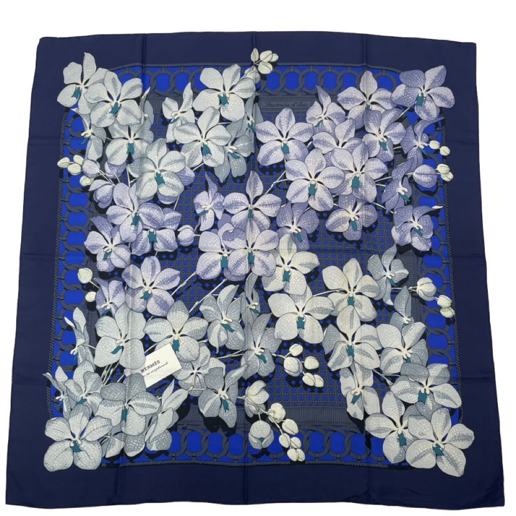 美品 HERMES エルメス スカーフ カレ90 シルク SOUVENIRS D'ASIE